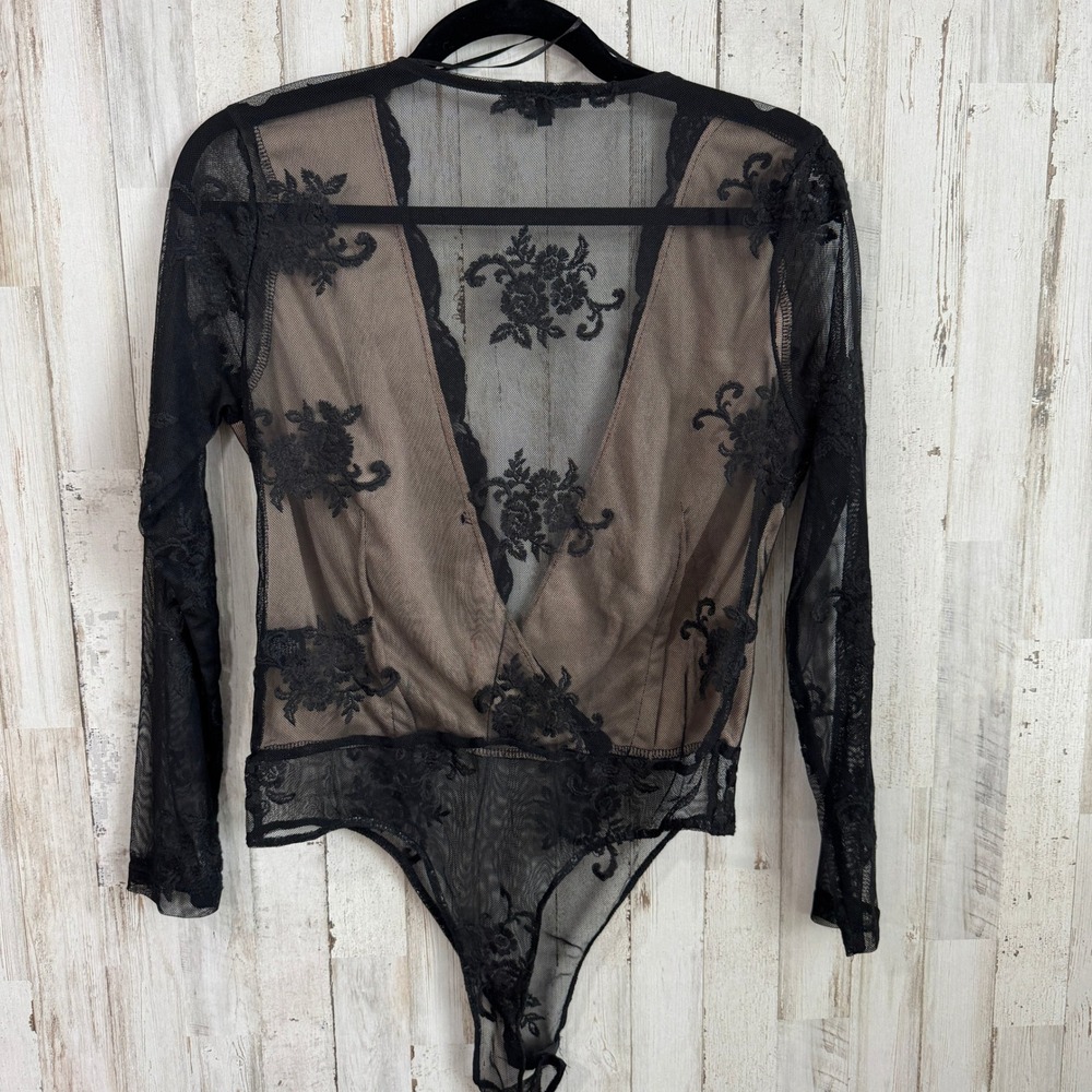 Bodysuit Large Sheer Floral Lace Sexy Whimsigoth Practical Magic Black Witchy - Picture 5 of 15